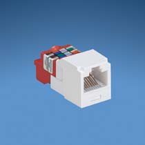 Conector Mini-com Cat 5e, 8 posiciones para 8 cables. Azul